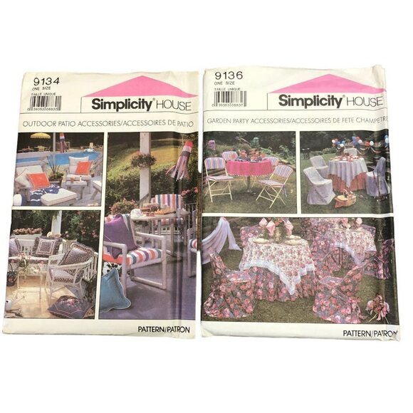 Vintage Simplicity House Sewing Patterns 1980s Patio / Garden Party Accessories - Picture 1 of 5